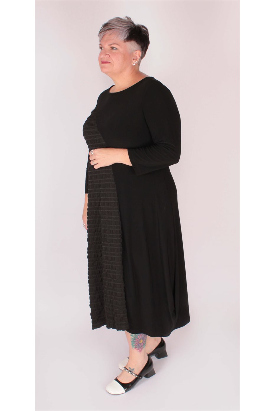 Black Asymmetrical Hankerchief Dress 